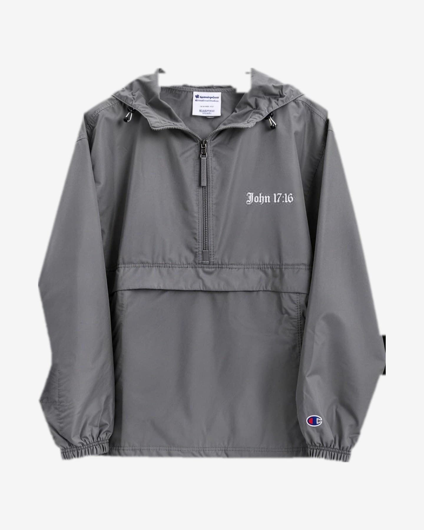 Anorak John 17:16 in Grau, Vorderseite