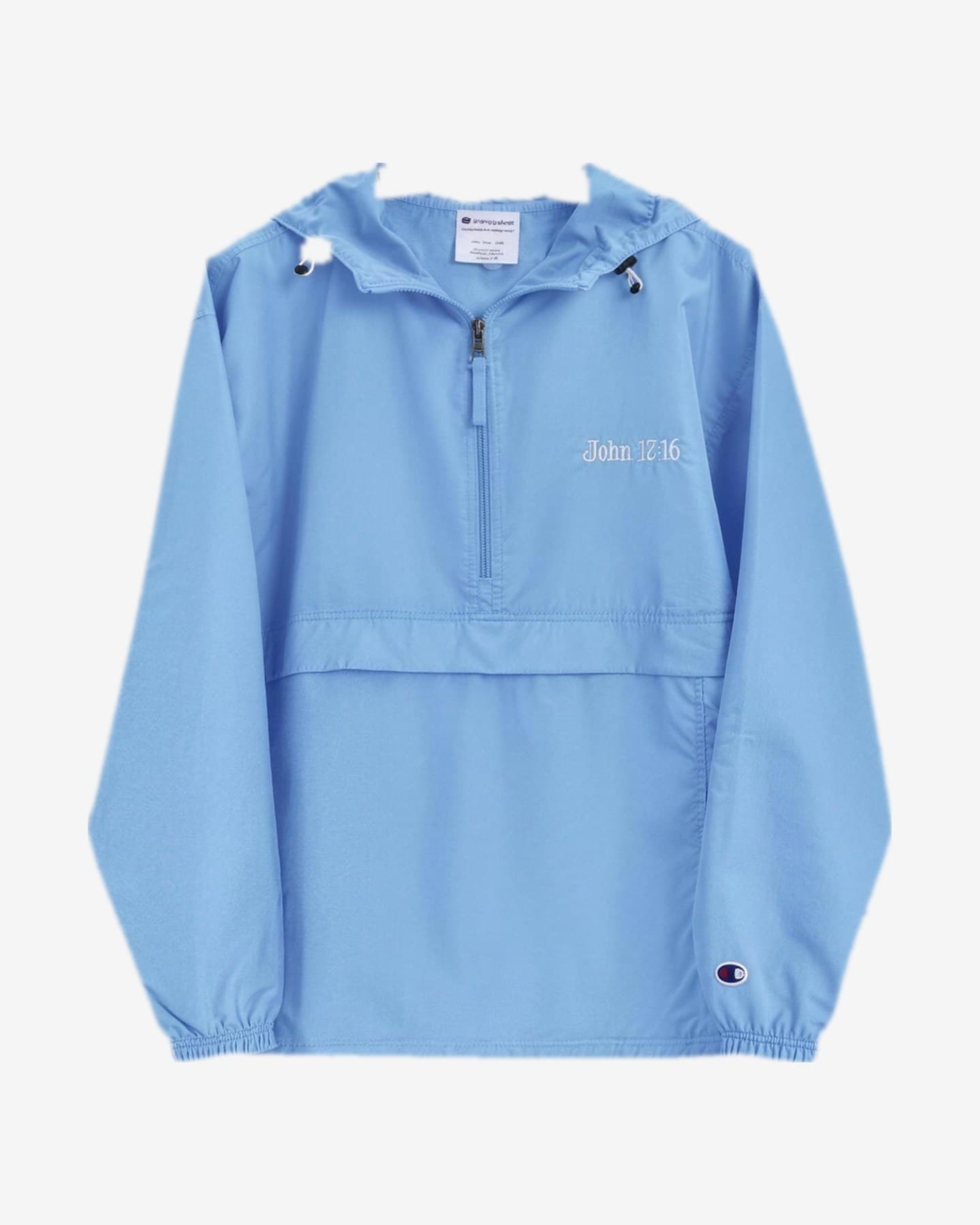 Anorak John 17:16 in Hellblau, Vorderseite