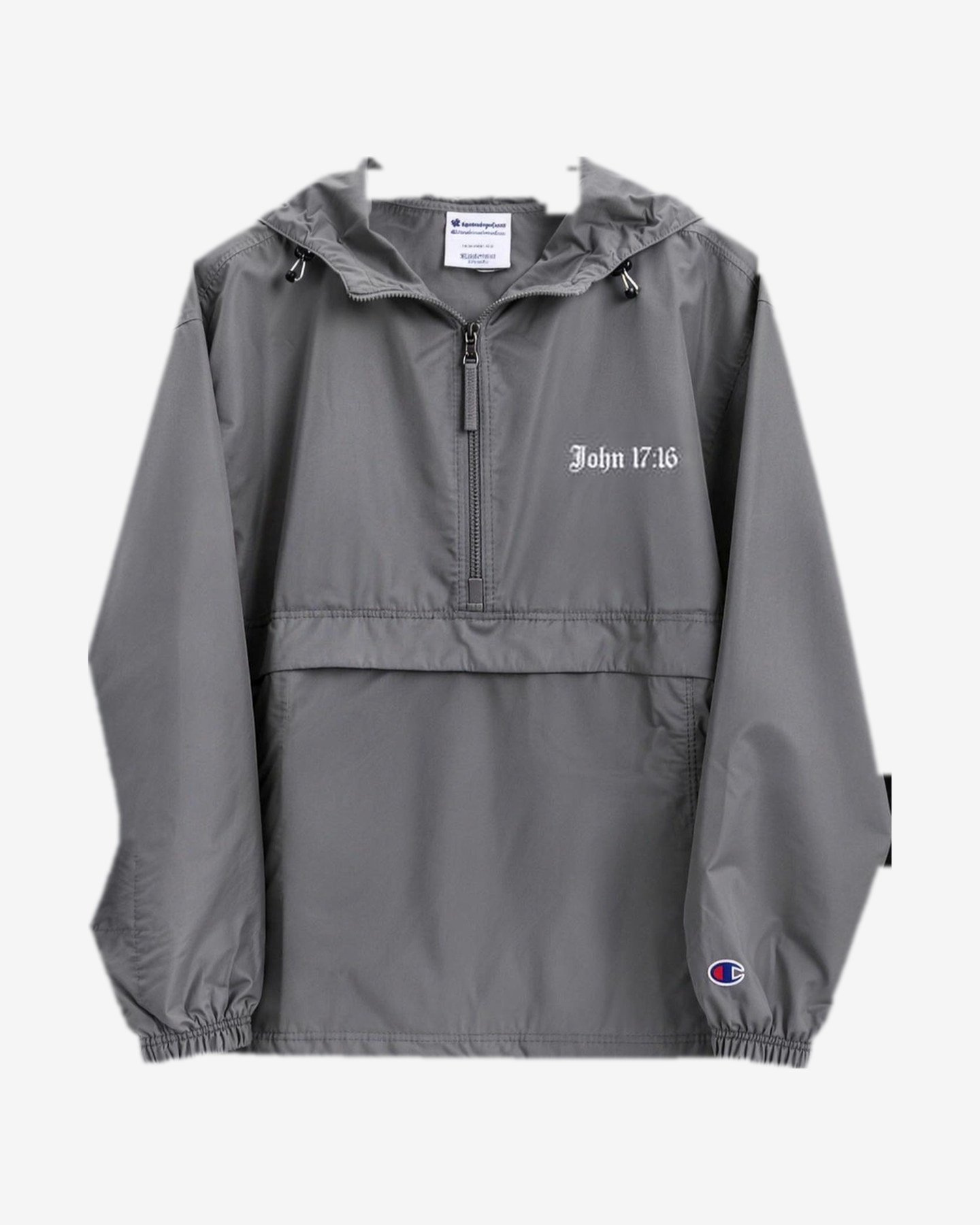 Anorak John 17:16 in Grau, Vorderseite