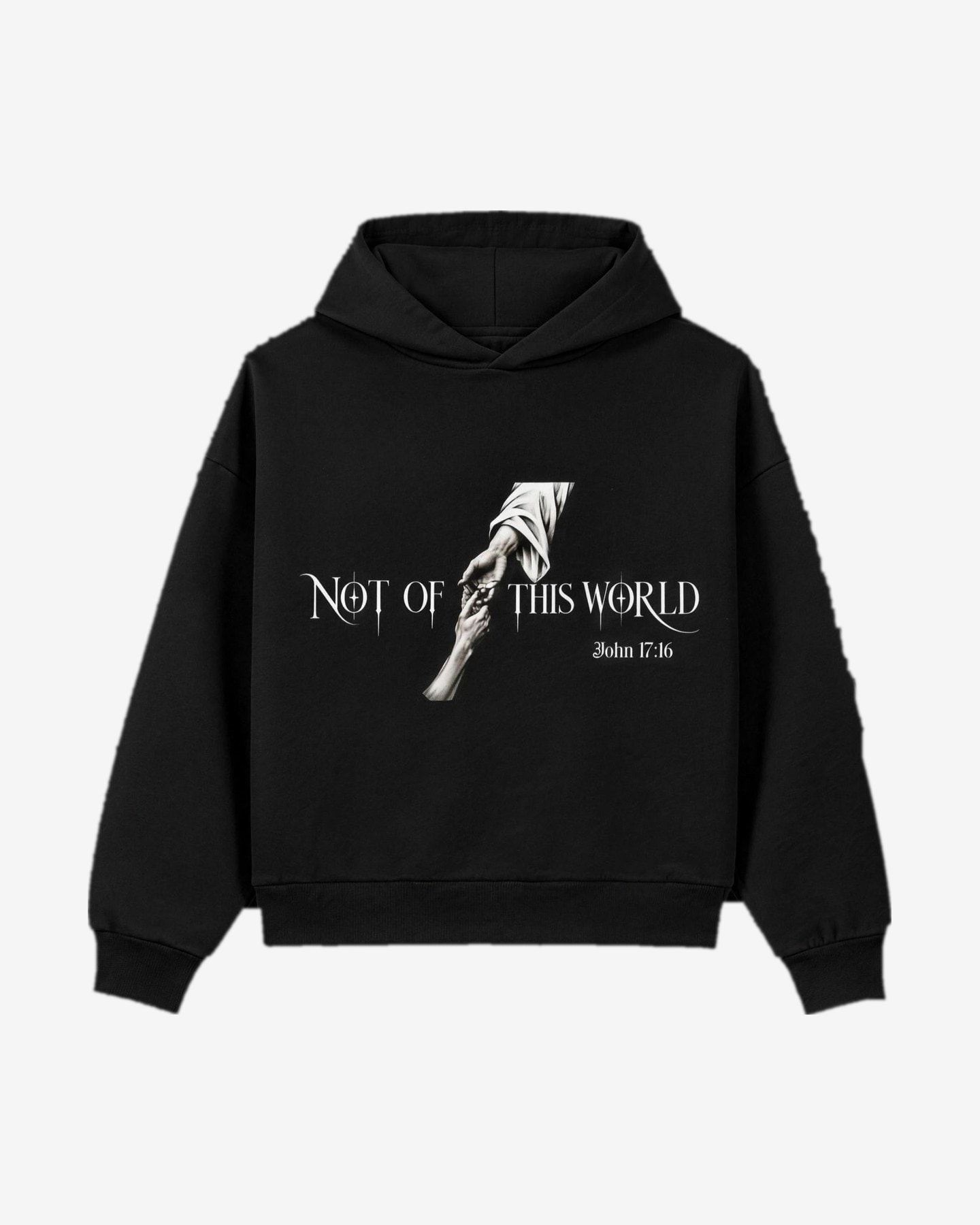 Hoodie Not of this World in Schwarz, Vorderseite