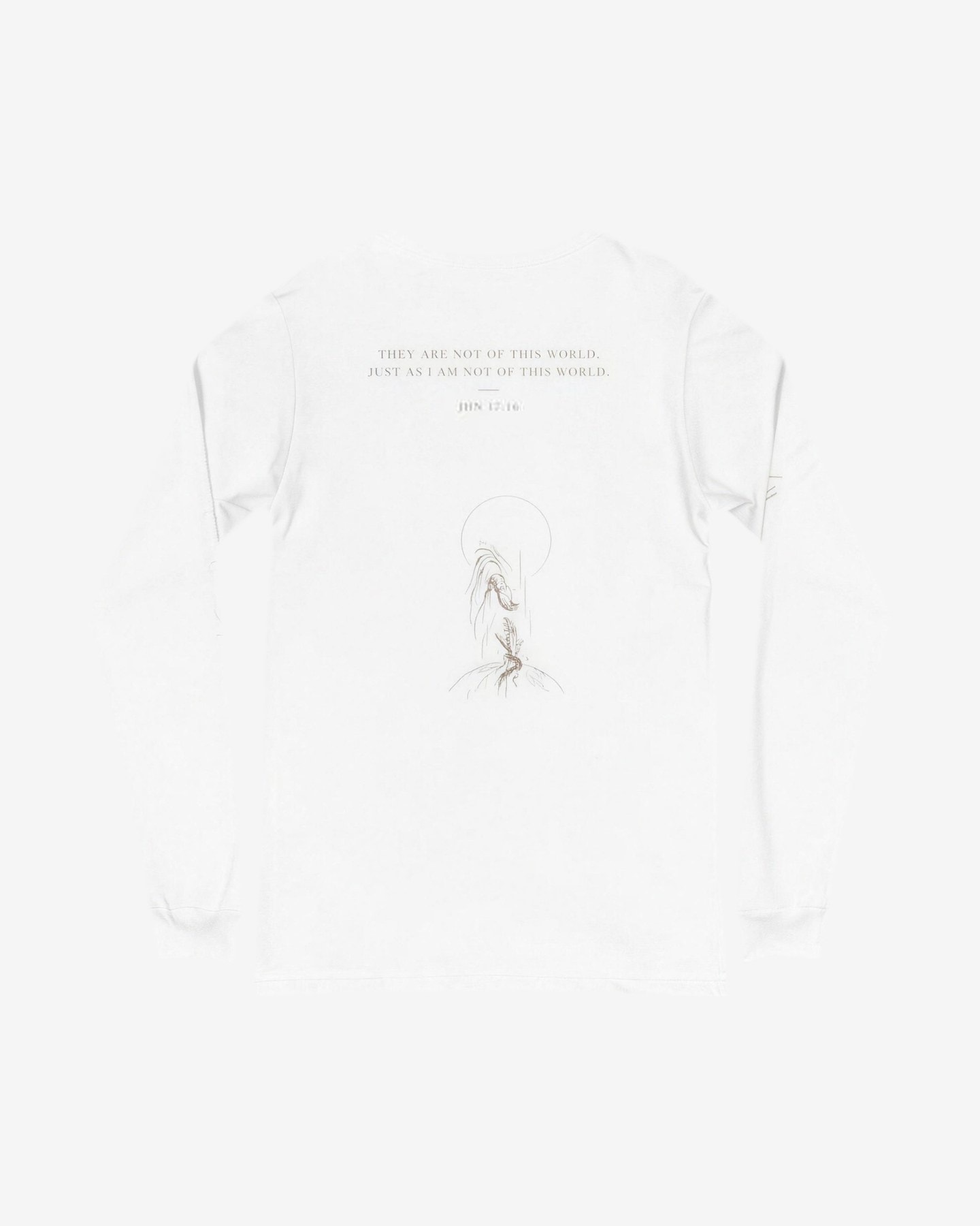 Longsleeve Not of this World in Weiss, Rückseite mit Vers